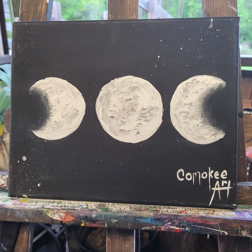 Tri-Moon Goddess original painting